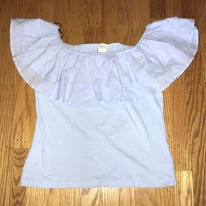 H&M Off the Shoulder Light Blue Top Size M